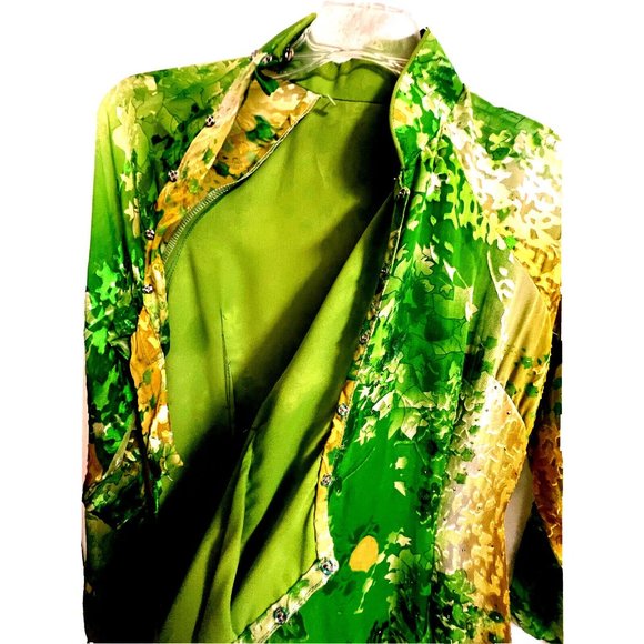 Asian Chinese Sequined Sheer Floral Long Maxi Cocktail Dress Size S - Picture 9 of 16